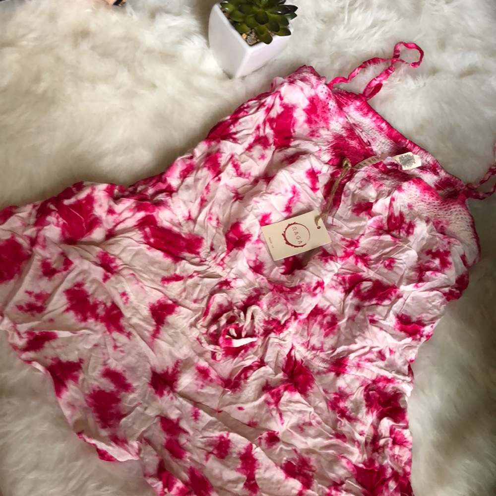 Pink Ty-dye Romper Cover Up